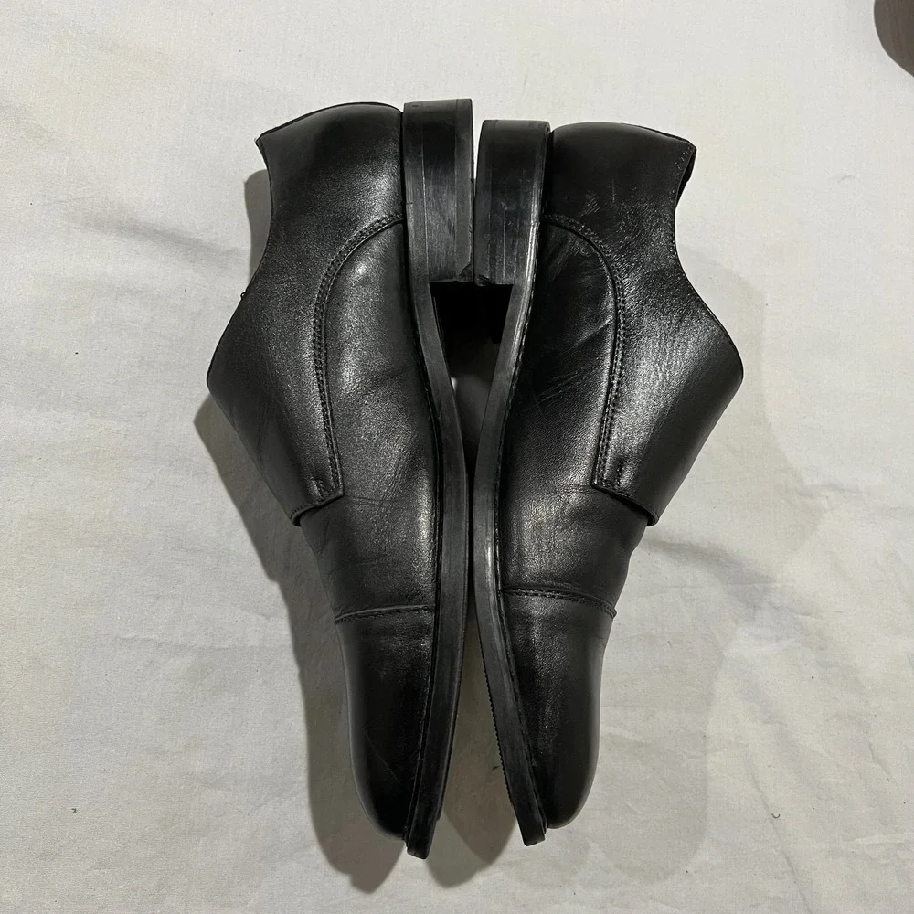 Vintage Mens Black Leather Classic Double Monk Strap Dress Shoes Size 8.5 M